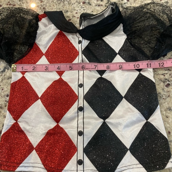 Harley Quinn DC Super Hero Girls Costume in Small has a couple spots on top - Picture 8 of 15